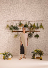 Beige Colour Blocked Set